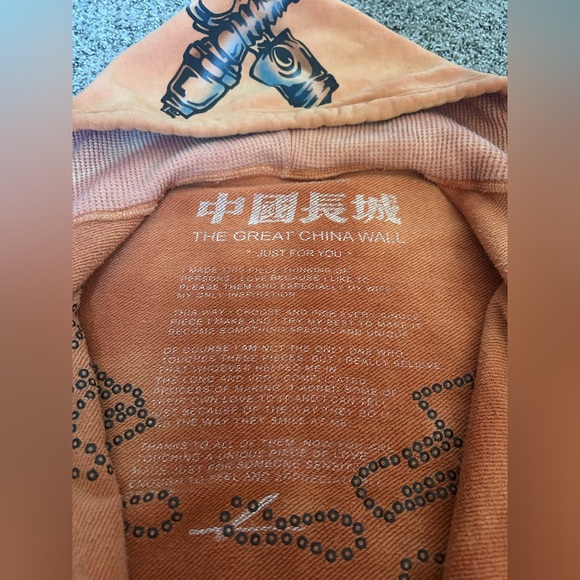 The Great China Wall Vintage RARE Hoodie Swarovski Crystals Sweatshirt handmade - Picture 4 of 9